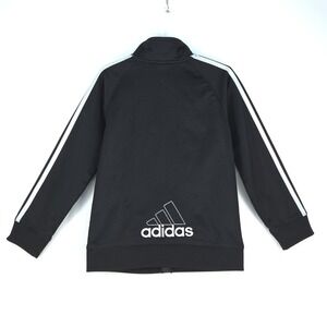 Adidas Tricot Jacket Boys 6 Long Sleeve Big Logo 3 Stripe Center Activewear